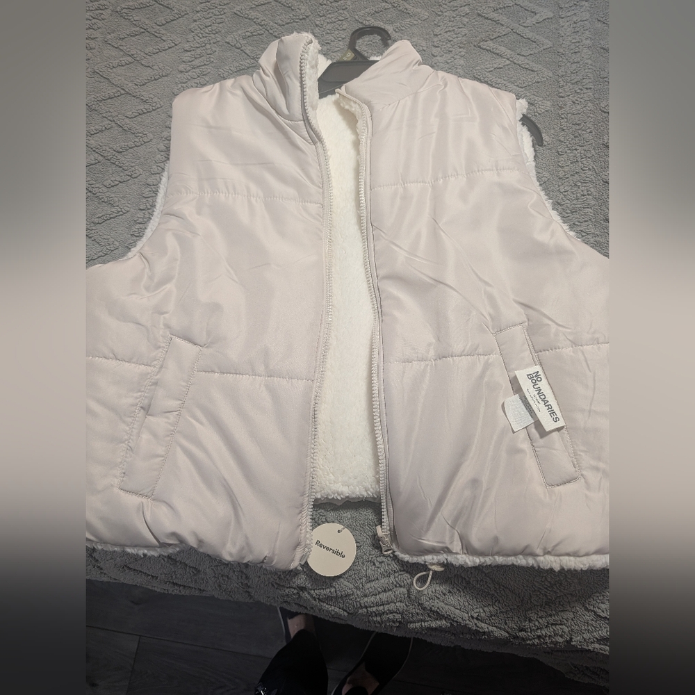 No Boundaries Light Cream Puffer Vest
